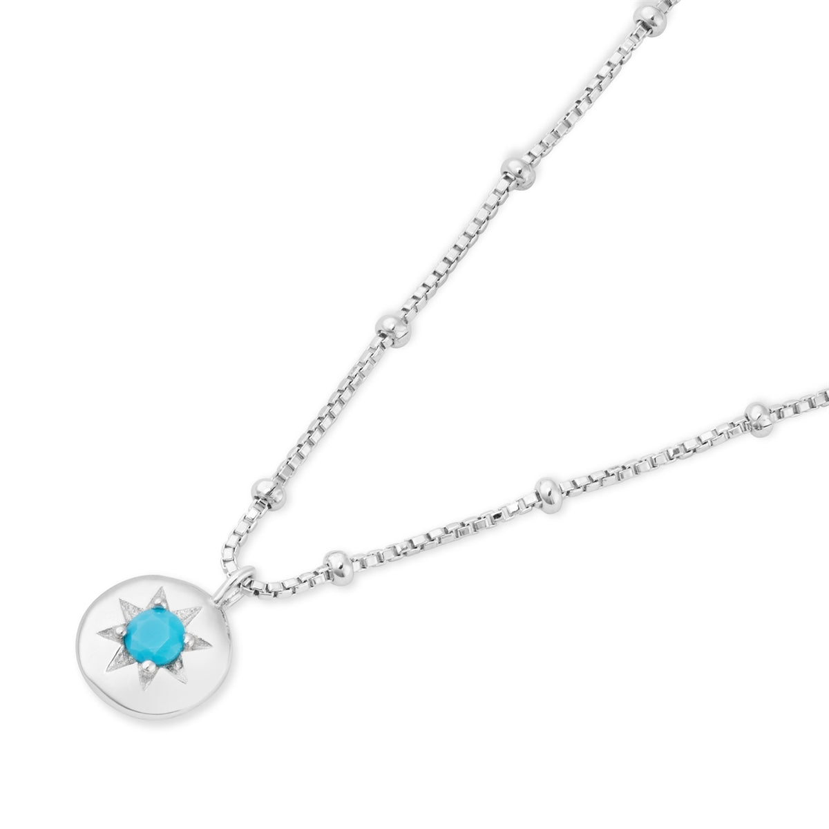Argento Silver Birthstones December Turquoise Necklace
