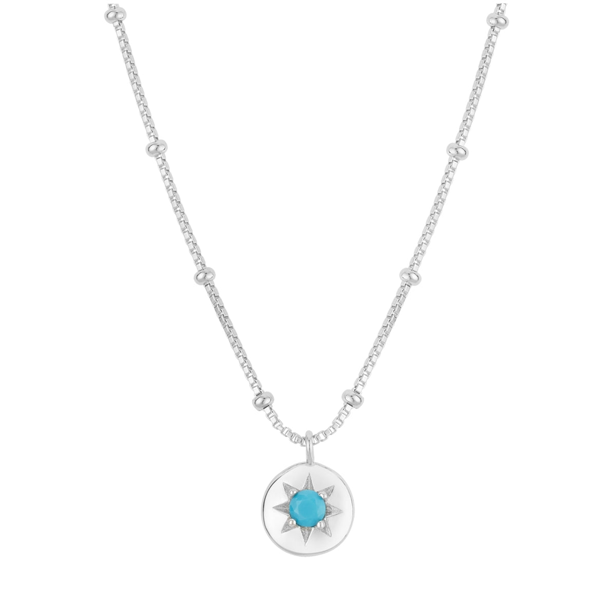 Argento Silver Birthstones December Turquoise Necklace