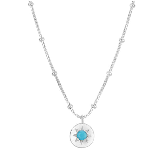 Argento Silver Birthstones December Turquoise Necklace