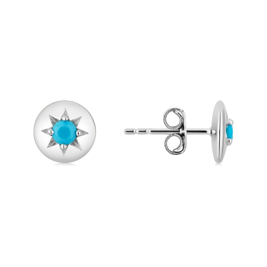 Argento Silver Birthstones December Turquoise Earrings