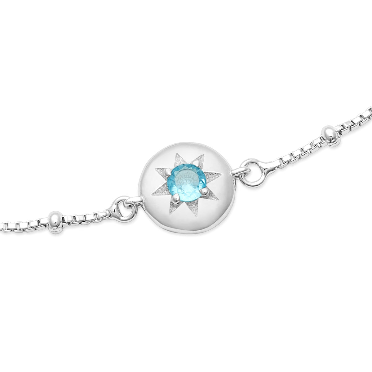 Argento Silver Birthstones March Aquamarine Bracelet