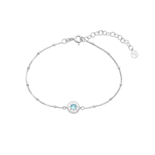 Argento Silver Birthstones March Aquamarine Bracelet