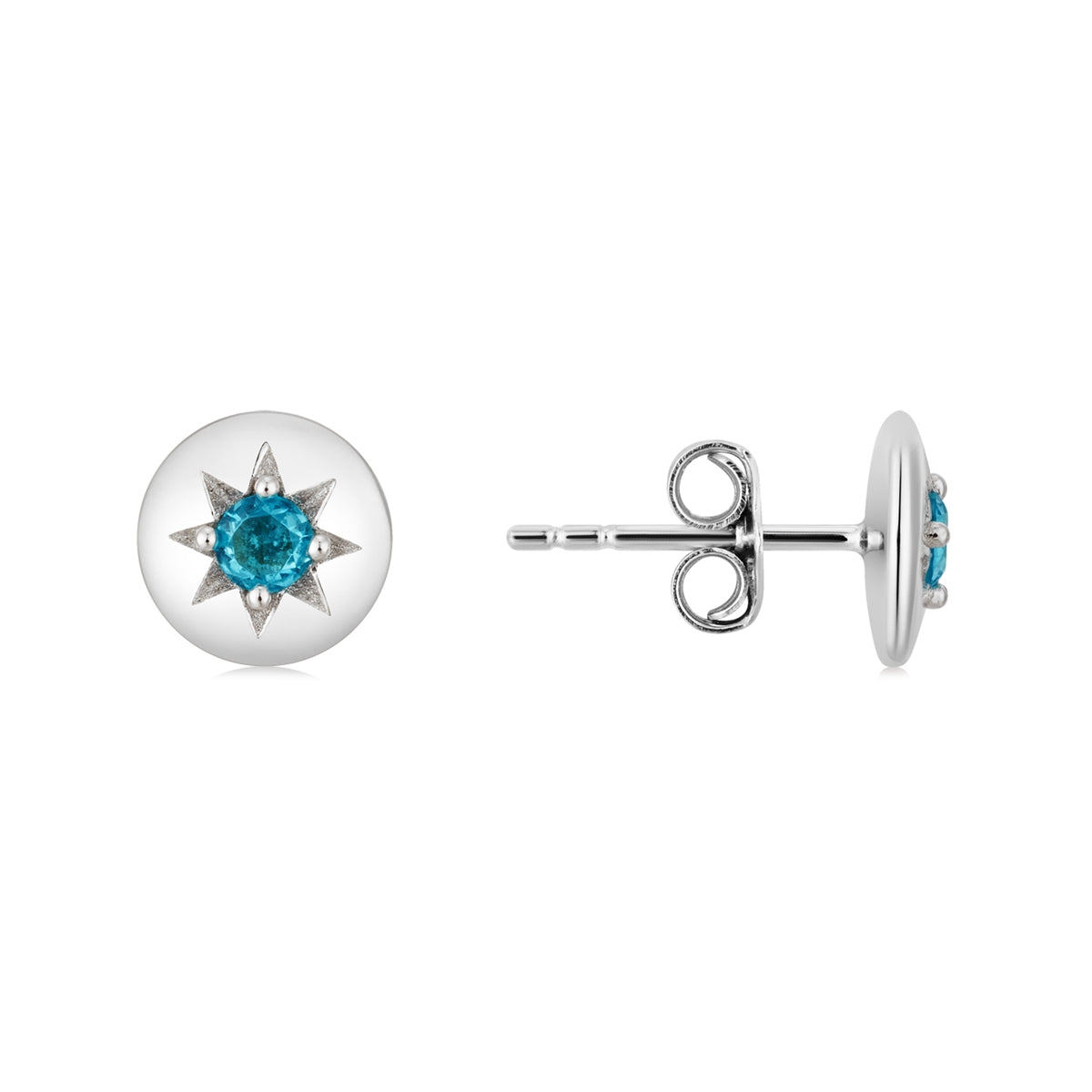 Argento Silver Birthstones March Aquamarine Earrings