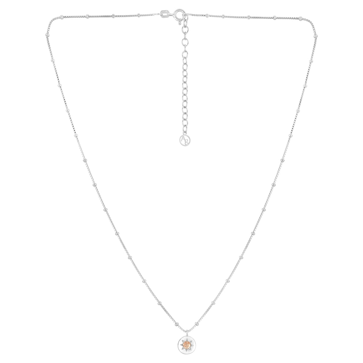 Argento Silver Birthstones November Citrine Necklace