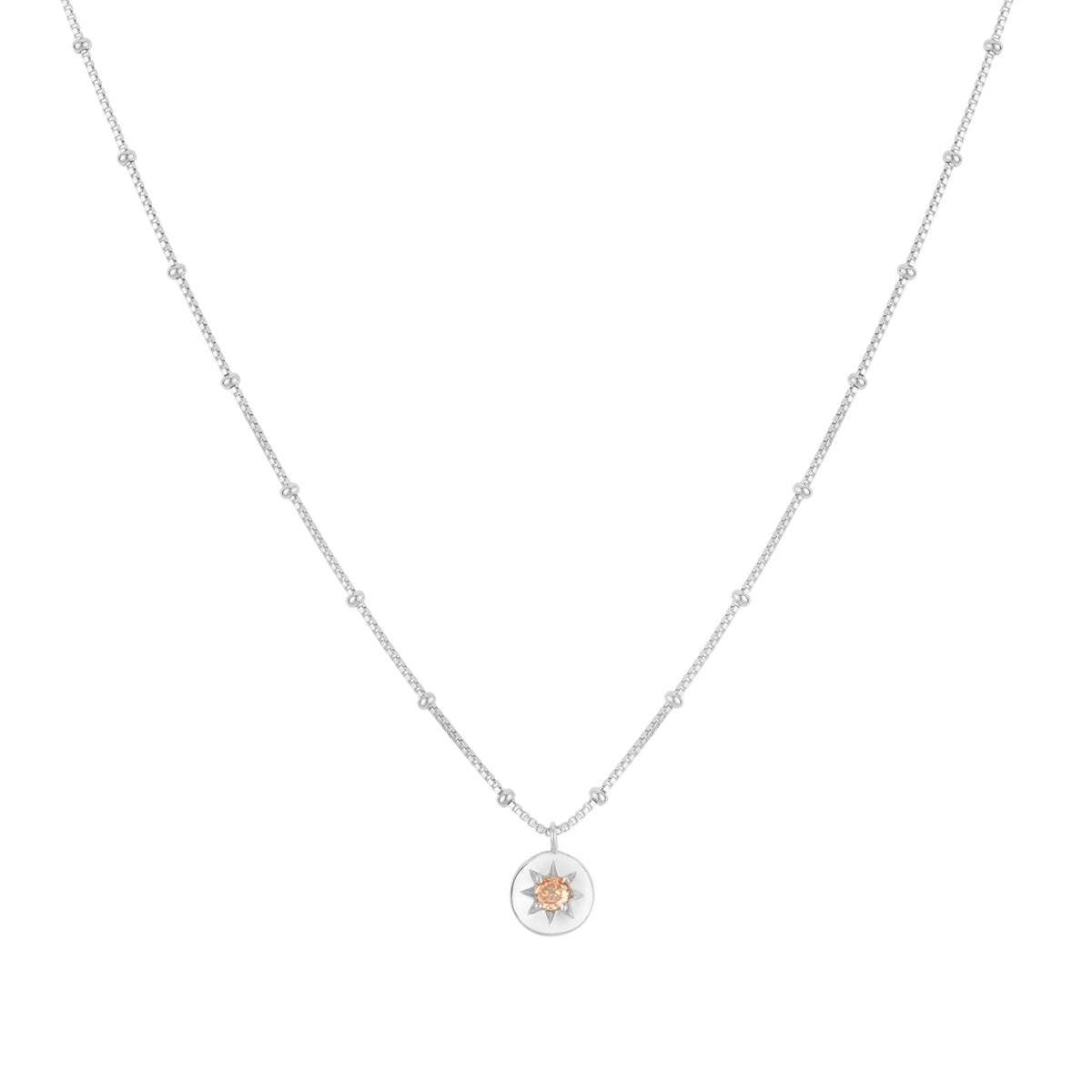 Argento Silver Birthstones November Citrine Necklace
