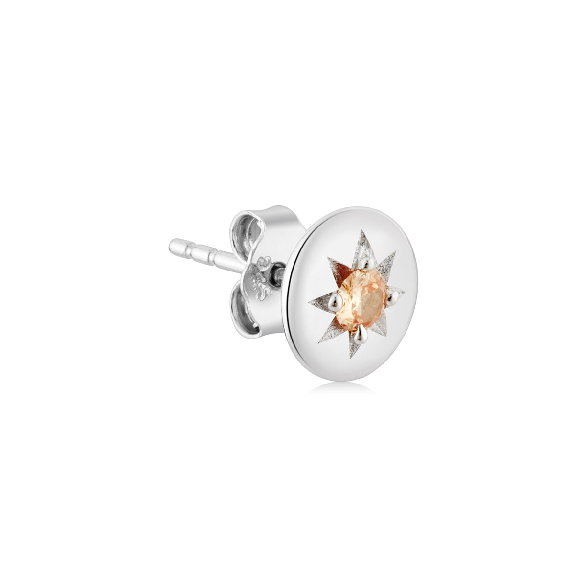 Argento Silver Birthstones November Citrine Earrings