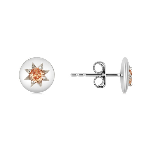 Argento Silver Birthstones November Citrine Earrings
