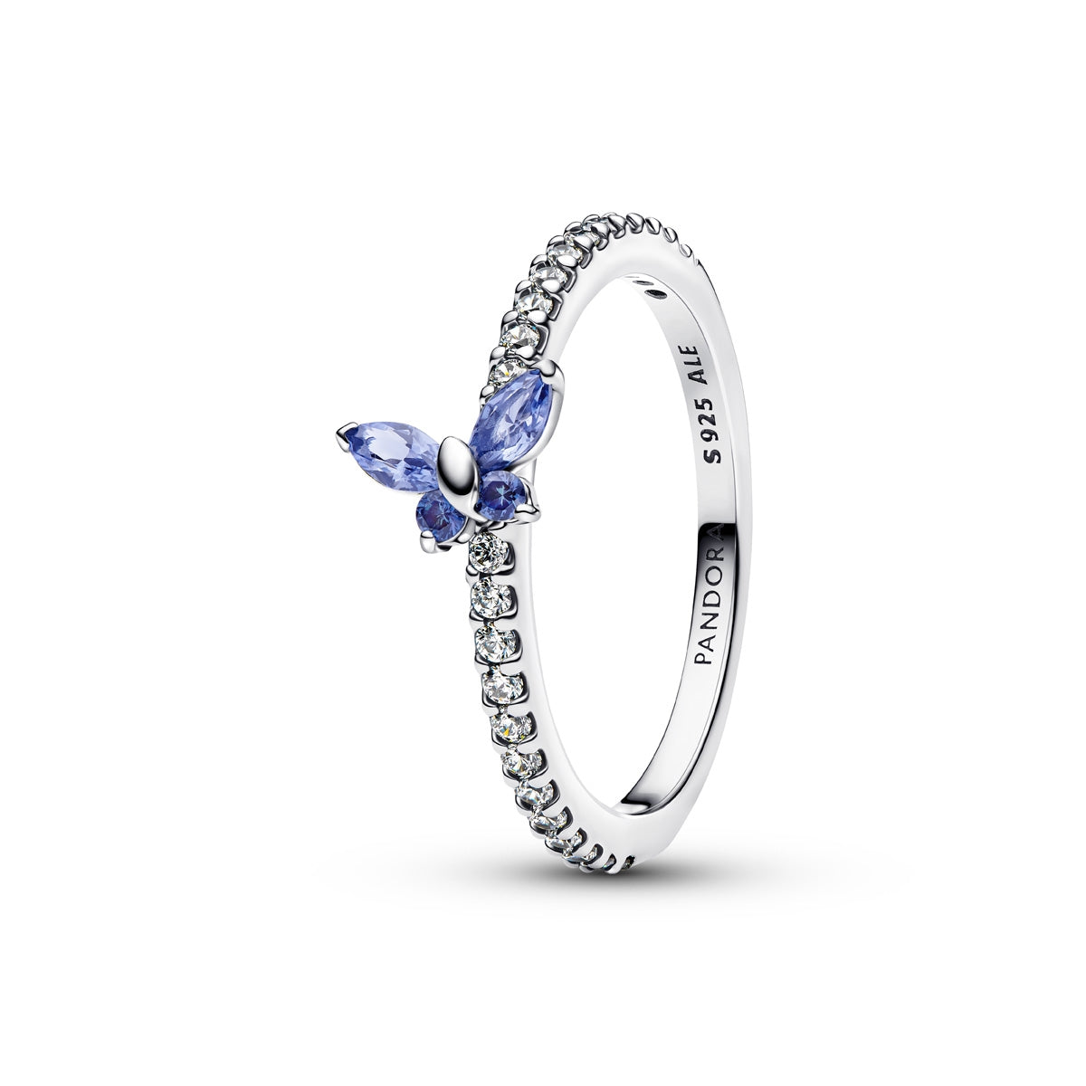 Pandora Silver Blue Sparkling Butterfly Ring