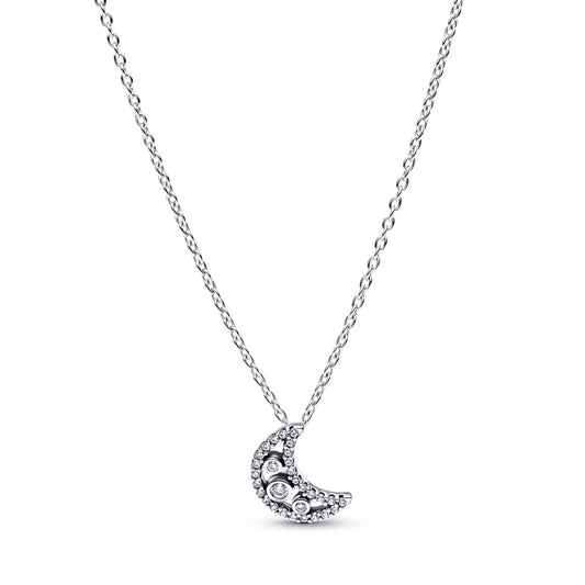Pandora Silver Crescent Moon Pendant Necklace