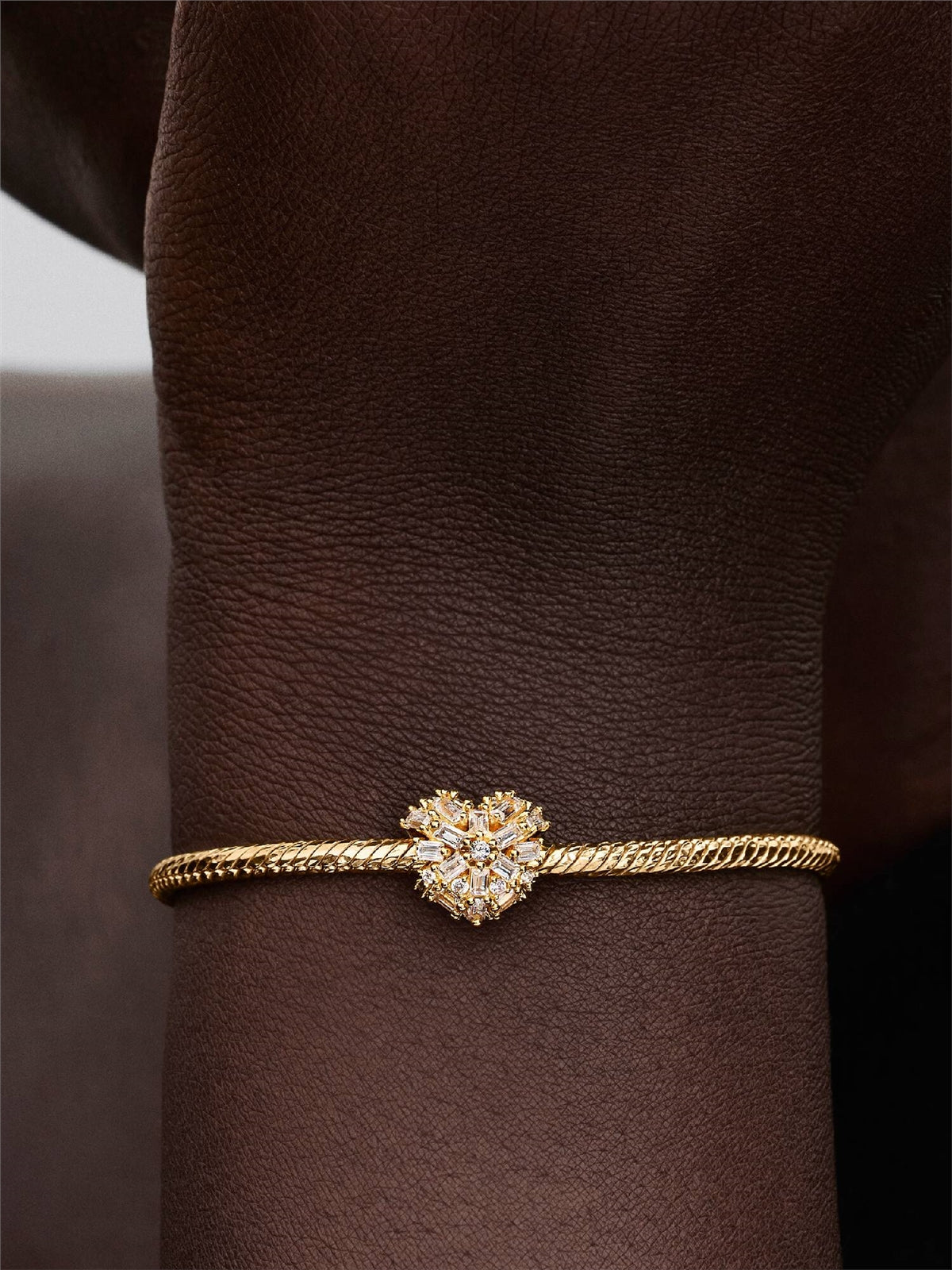 Pandora Gold Sparkling Heart Charm
