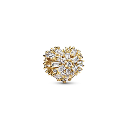 Pandora Gold Sparkling Heart Charm
