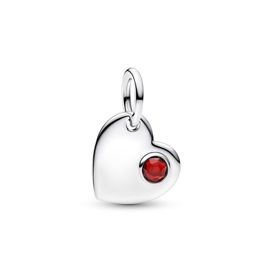 Pandora January Birthstone Engravable Heart Dangle Charm