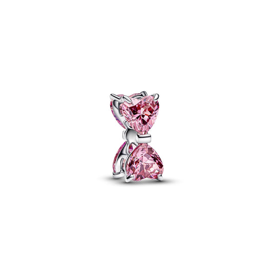 Pandora Silver Pink Bow Charm