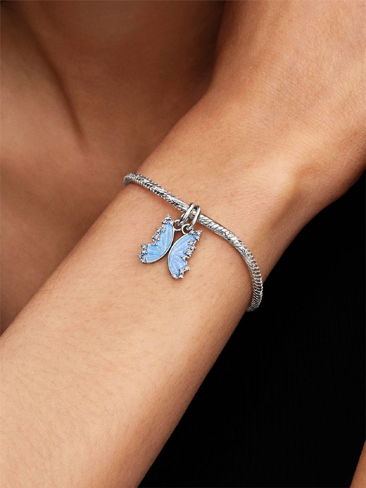 Pandora Silver Splitable Butterfly Dangle Charm