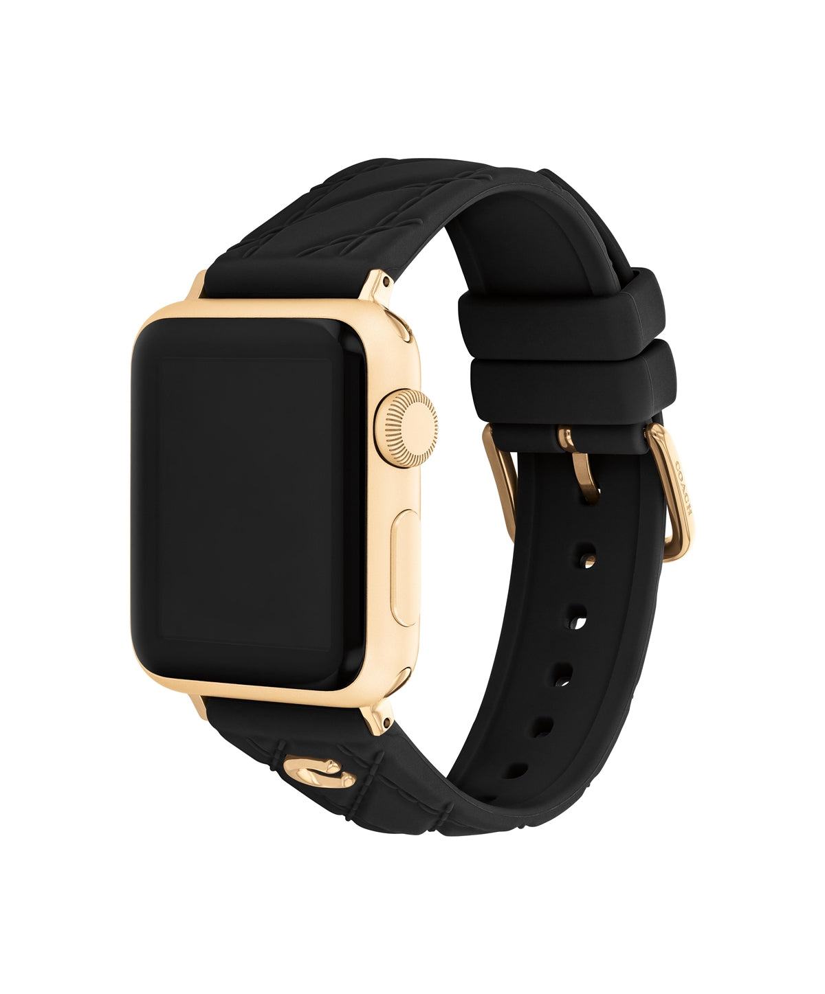 Coach Black Quilted Silicone Apple Strap