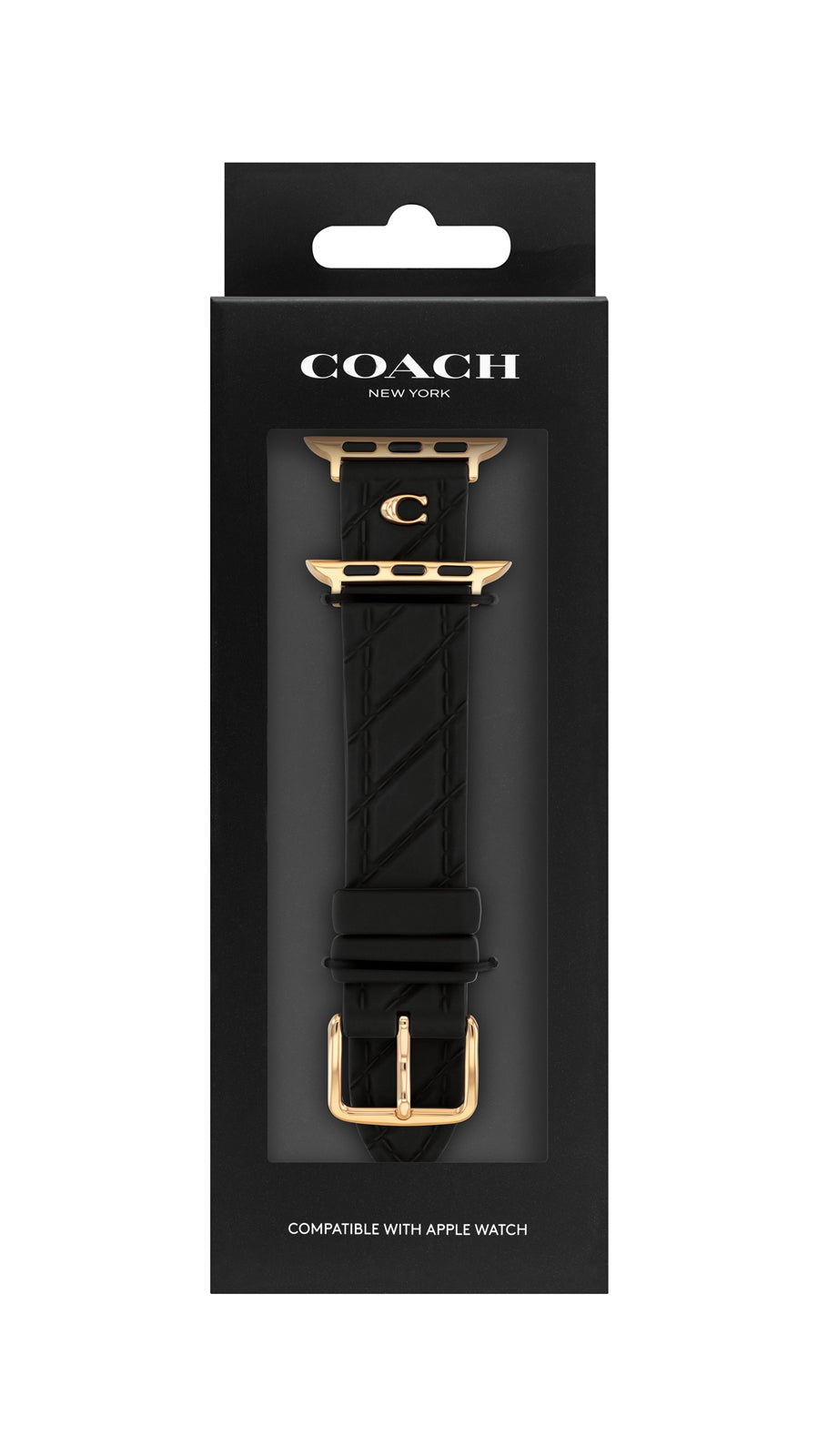 Coach Black Quilted Silicone Apple Strap
