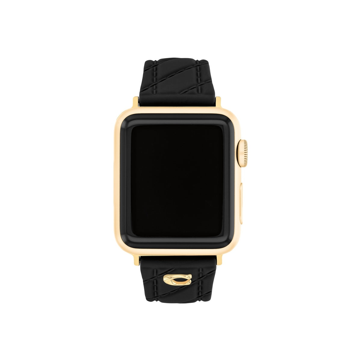 Coach Black Quilted Silicone Apple Strap