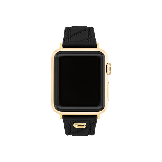 Coach Black Quilted Silicone Apple Strap