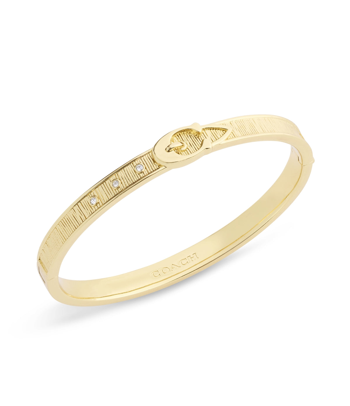 Coach Gold C CZ Buckle Bangle