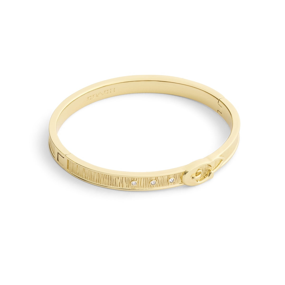 Coach Gold C CZ Buckle Bangle