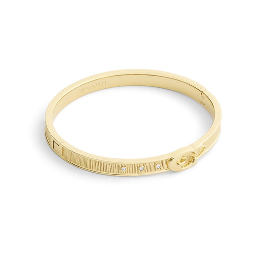 Coach Gold C CZ Buckle Bangle
