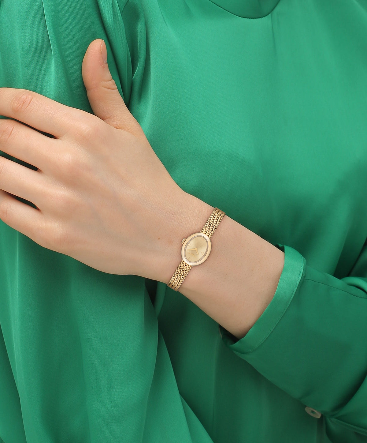 Coach Gold Sammy Oval Mesh Watch