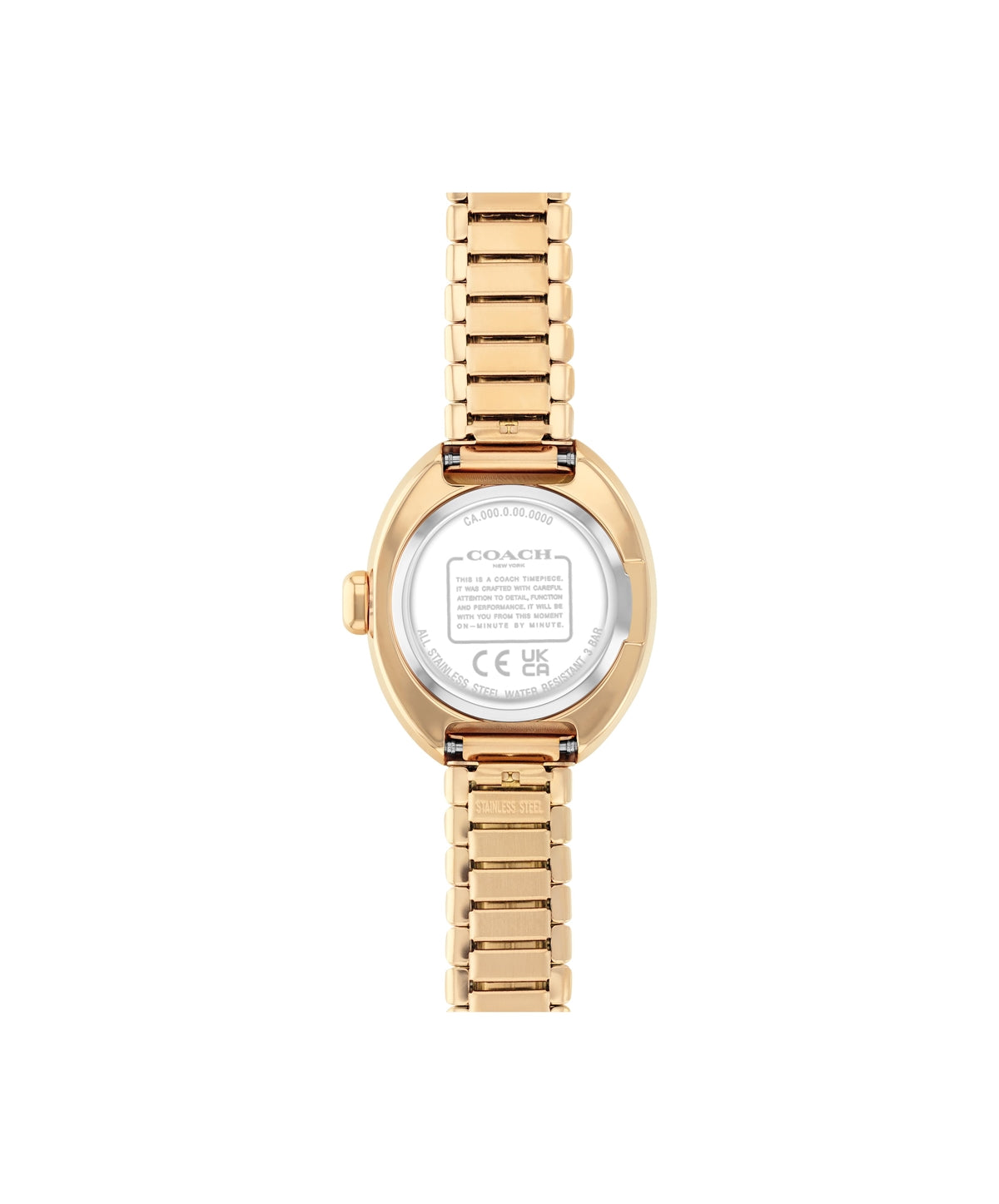 Coach Gold Sammy White Oval Stretch Bracelet Watch