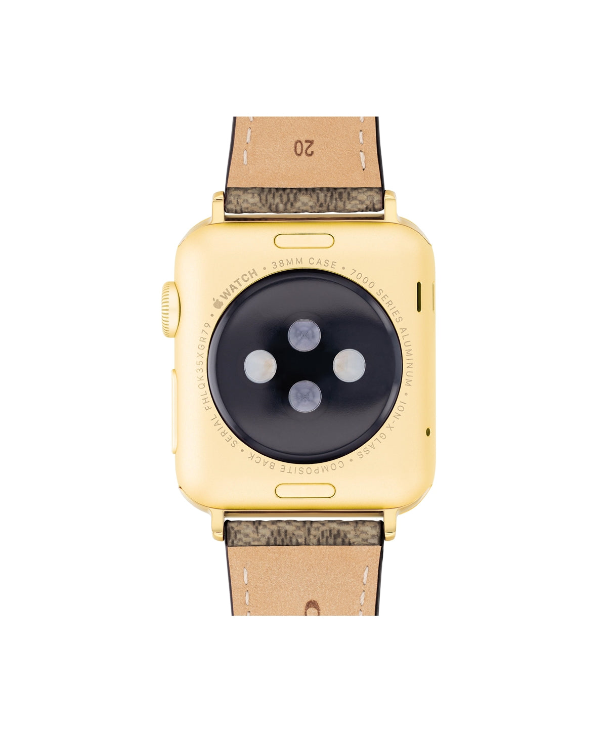 Coach Signature Brown Leather Tea Rose Apple Strap