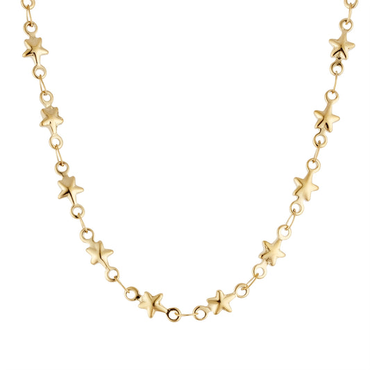 Over & Over Gold 14k Plated Star Chain Necklace