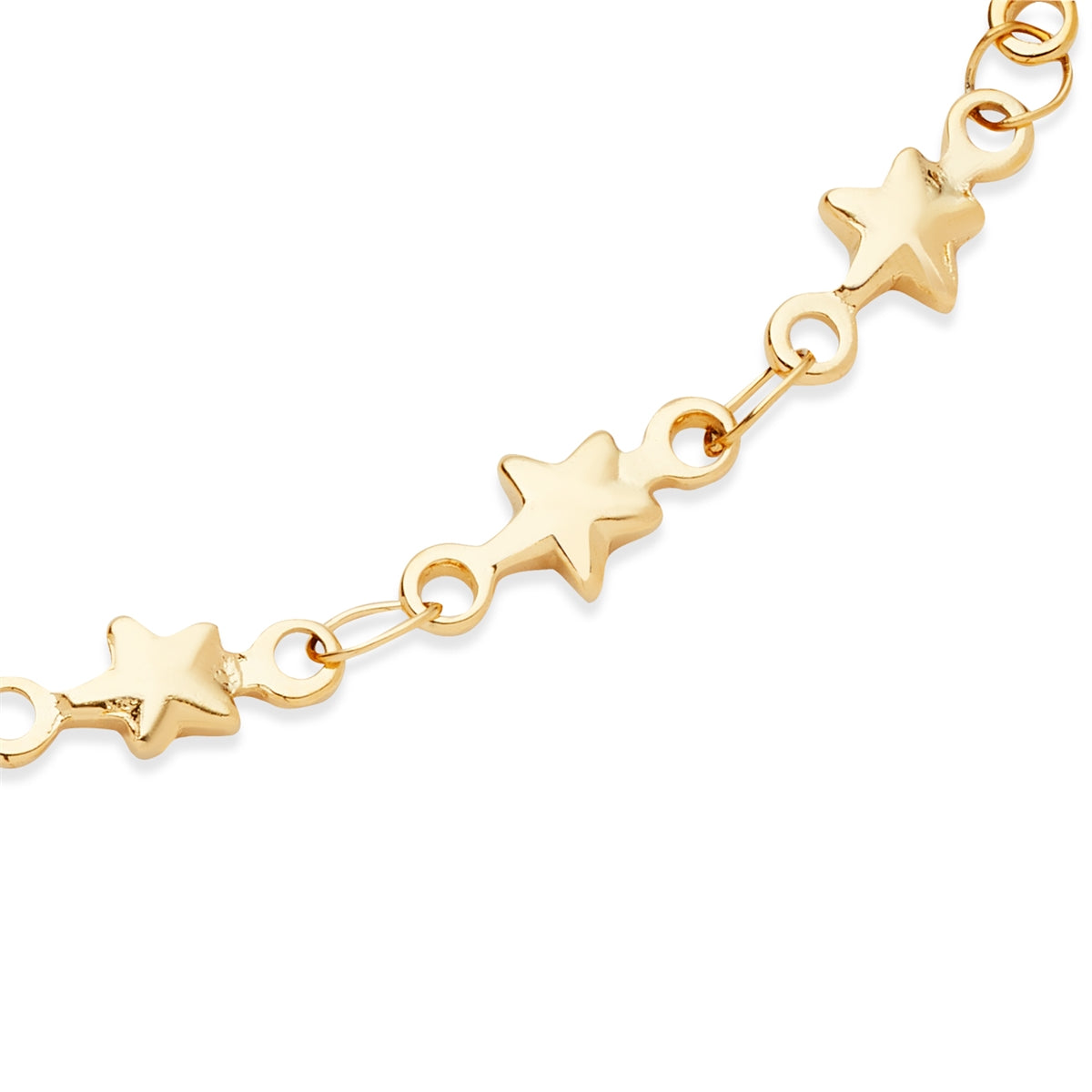 Over & Over Gold 14k Plated Star Chain Bracelet