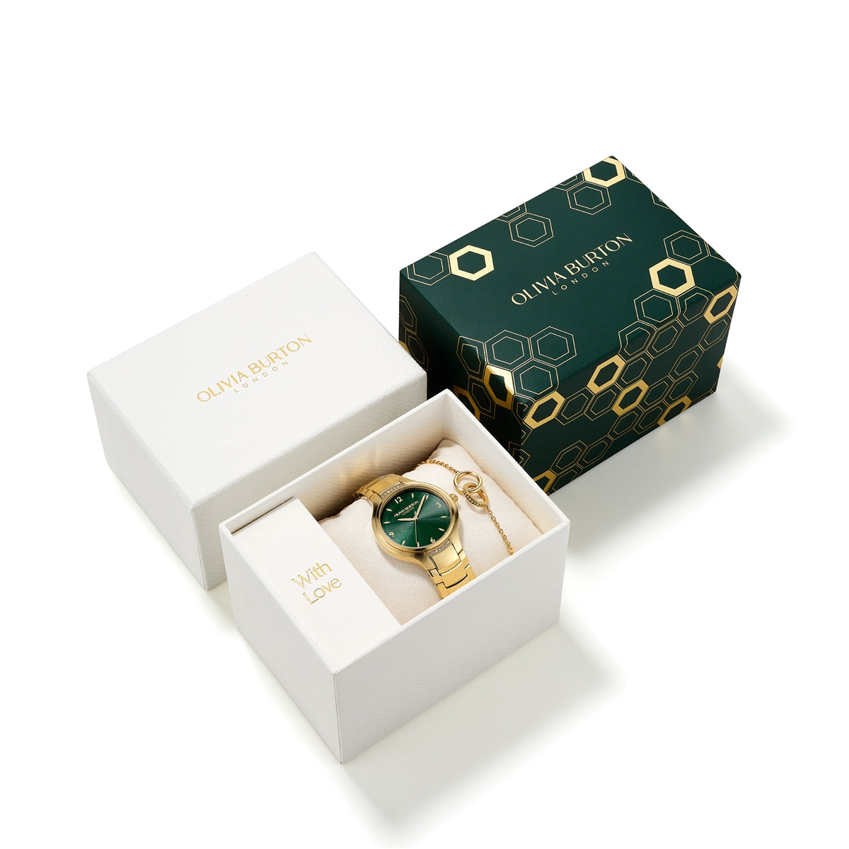 Olivia Burton Forest Green and Gold Gift Set