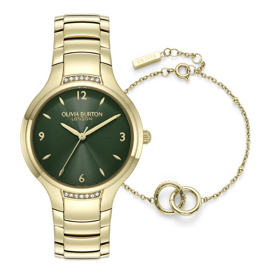 Olivia Burton Forest Green and Gold Gift Set