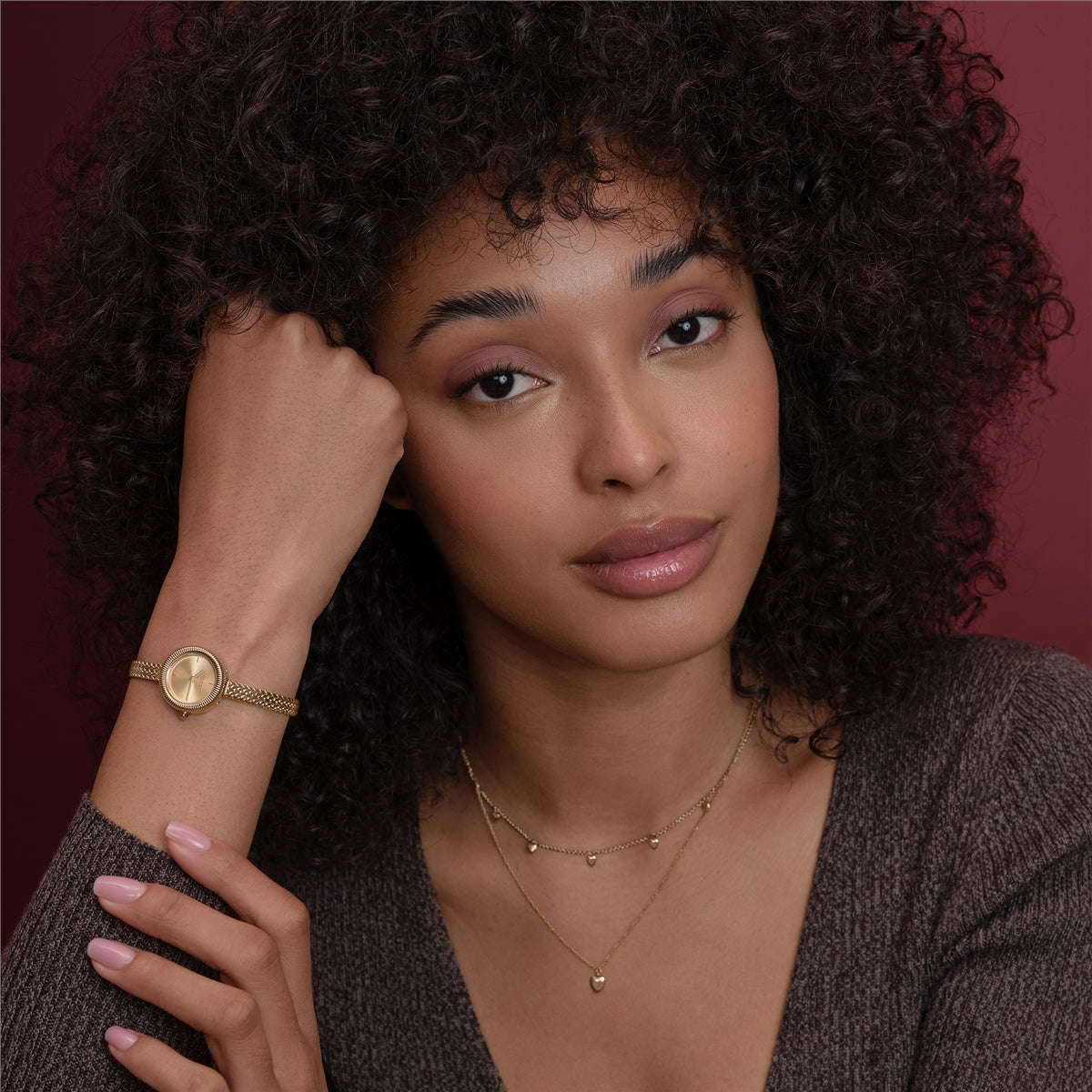 Olivia Burton Gold Finery Milanese Strap Watch