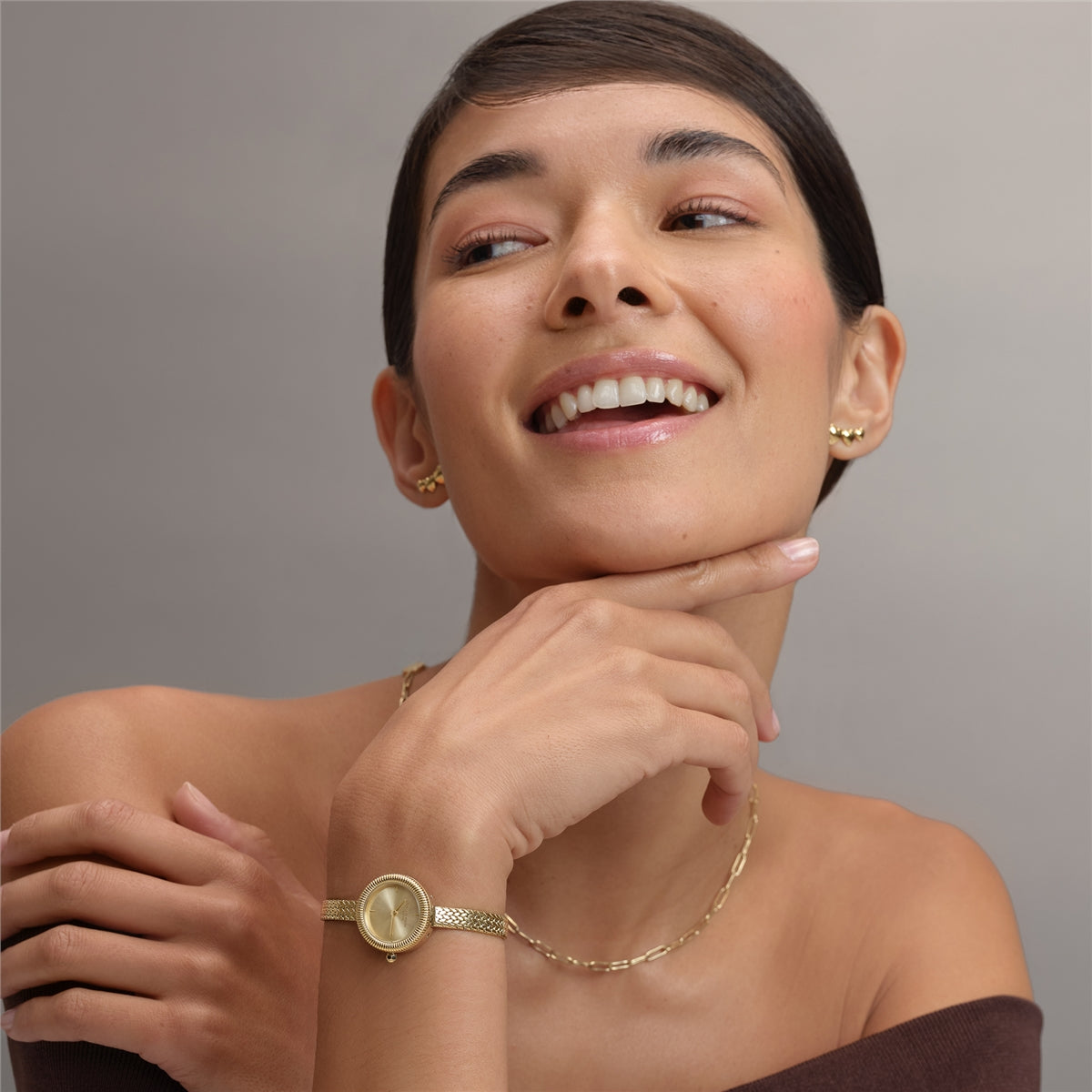 Olivia Burton Gold Finery Milanese Strap Watch