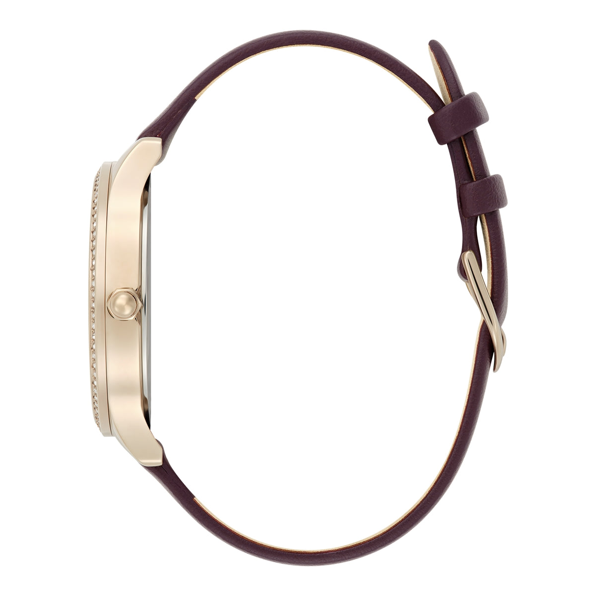 Olivia Burton Rose Gold Beaulieu Cherry Leather Watch