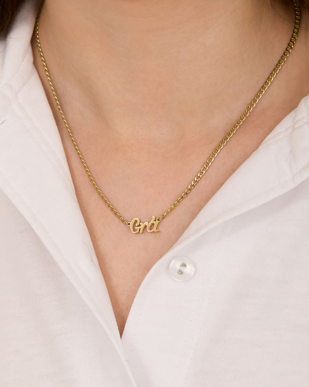 Over & Over Gold 14K Grá Curb Chain Necklace