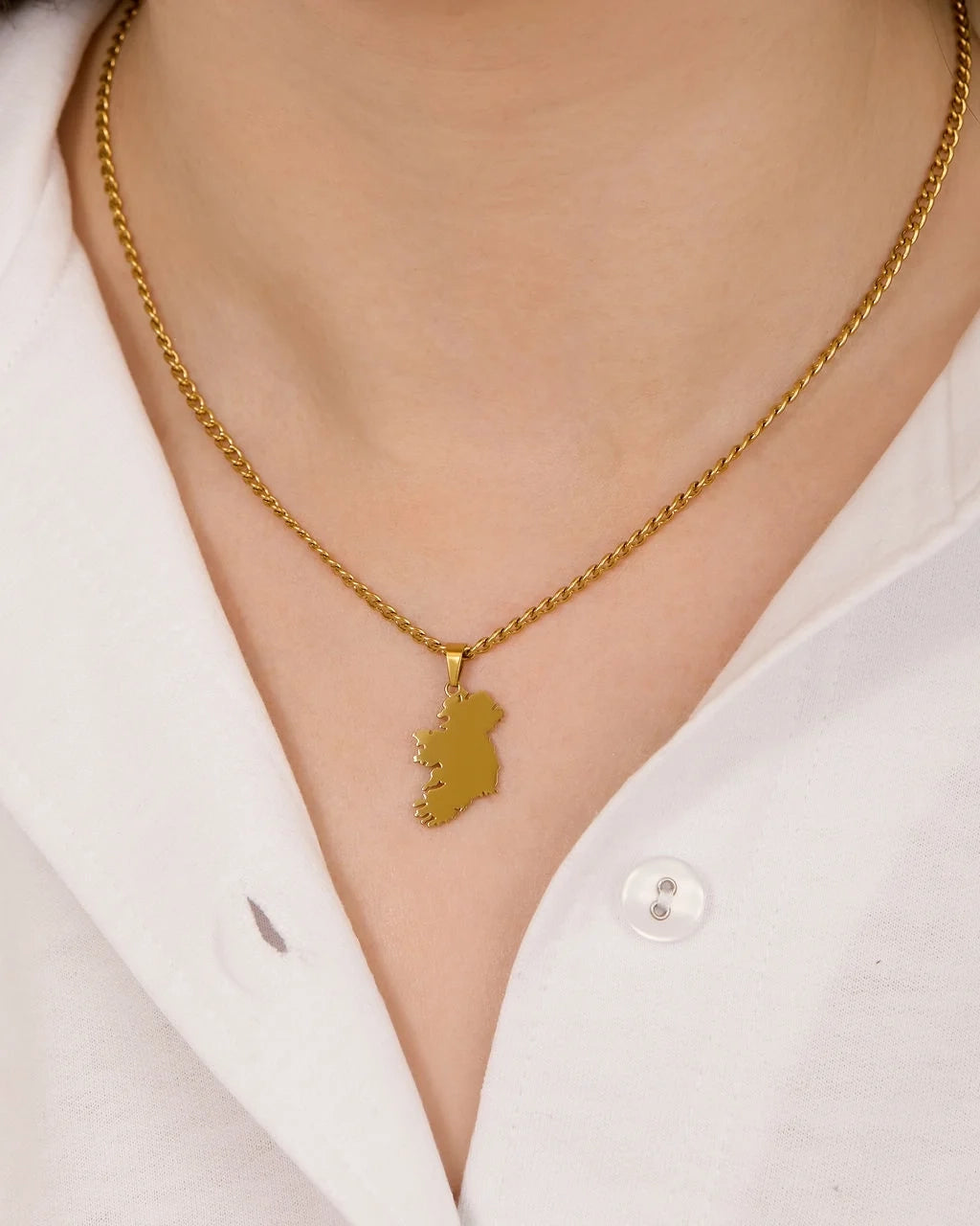Over & Over Gold Stainless Steel 14K Ireland Curb Necklace