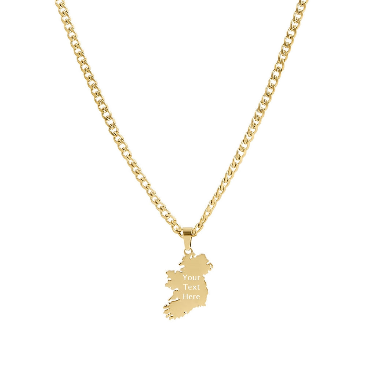 Over & Over Gold Stainless Steel 14K Ireland Curb Necklace