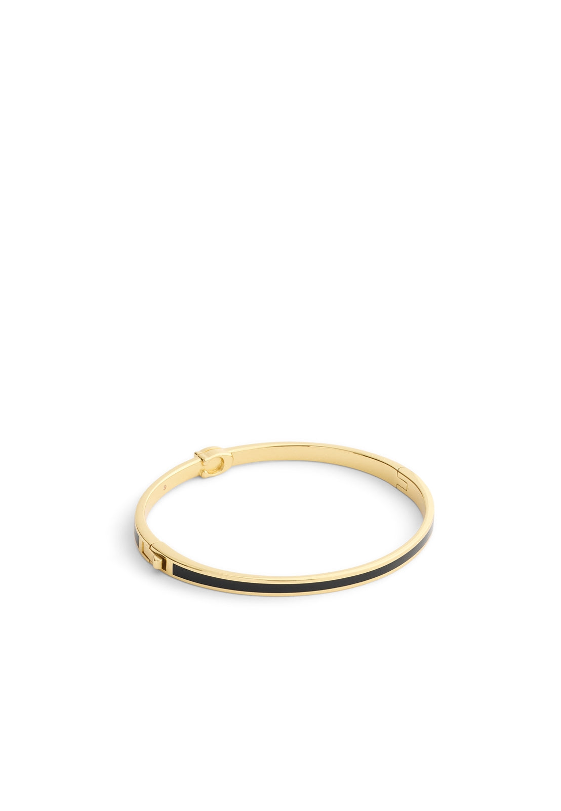 Coach Gold Boxed Black C Logo Bangle