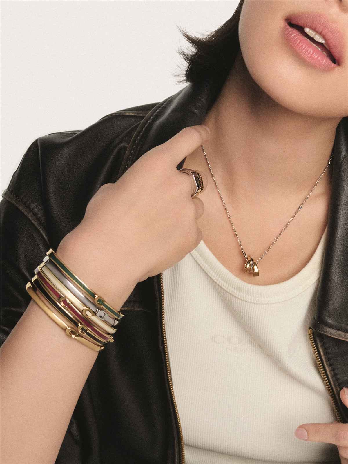 Coach Gold Boxed C Logo Bangle