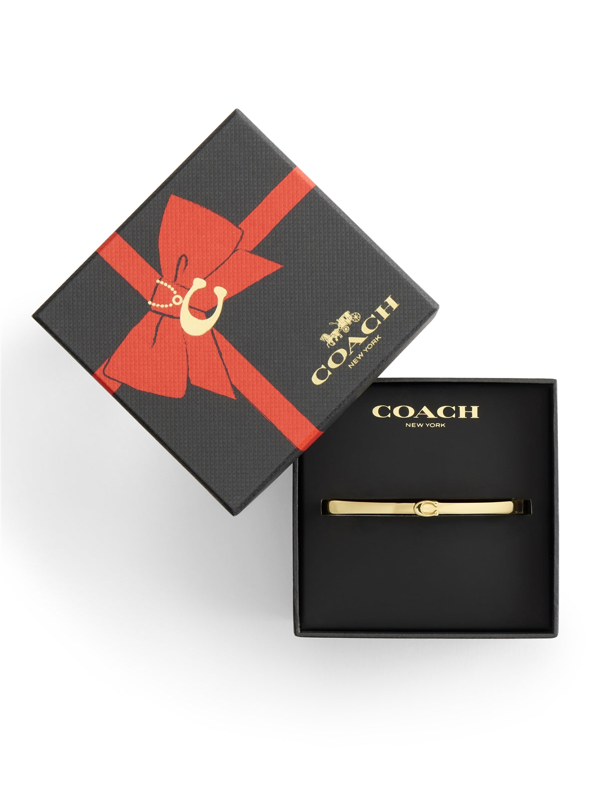 Coach Gold Boxed C Logo Bangle