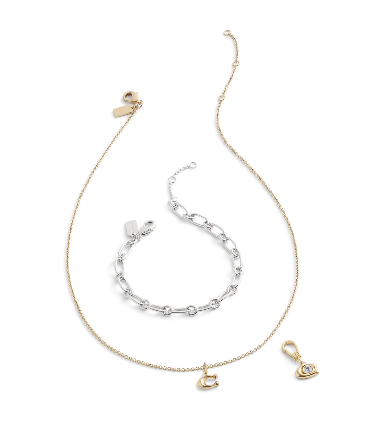 Coach Gold C Crystal Charm