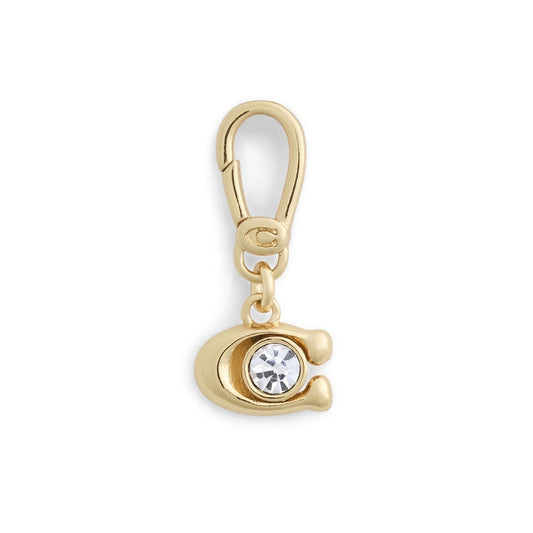 Coach Gold C Crystal Charm