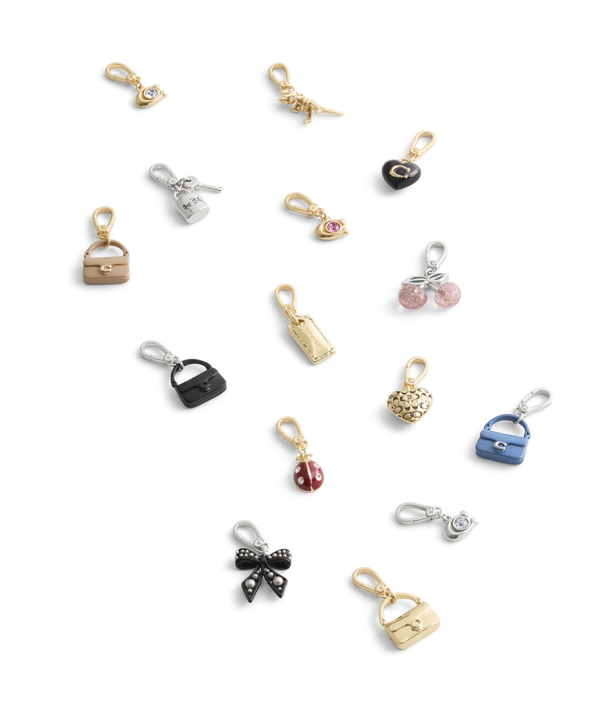 Coach Gold Quilted C Heart Charm
