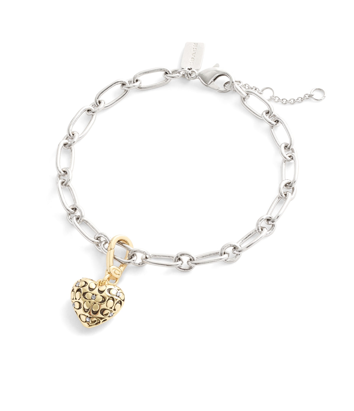 Coach Gold Quilted C Heart Charm