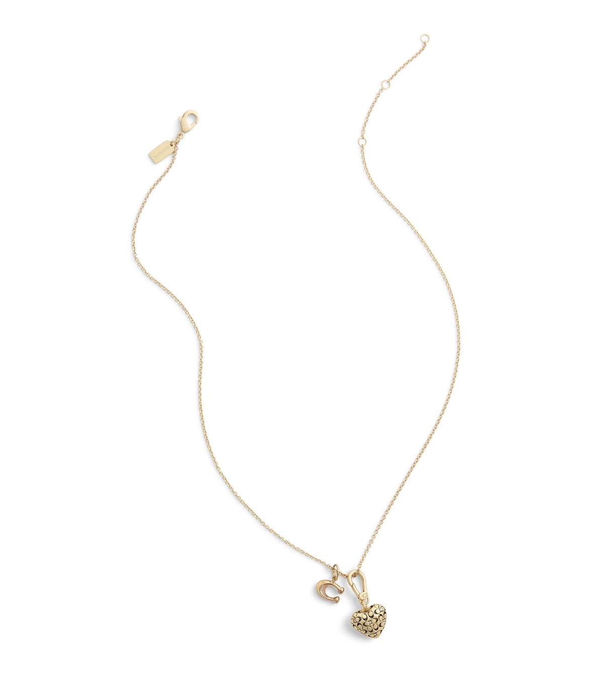 Coach Gold Quilted C Heart Charm