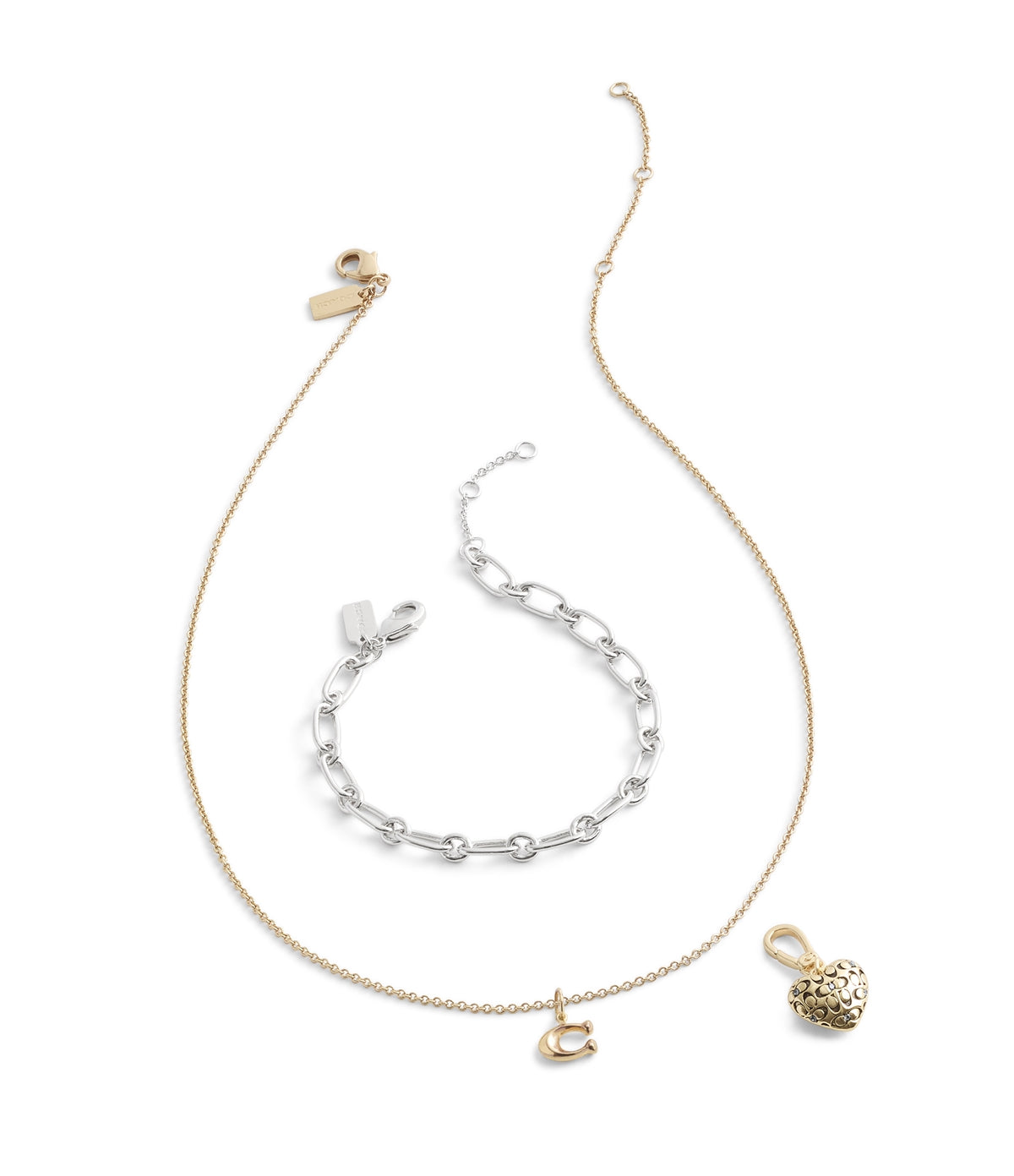 Coach Gold Quilted C Heart Charm
