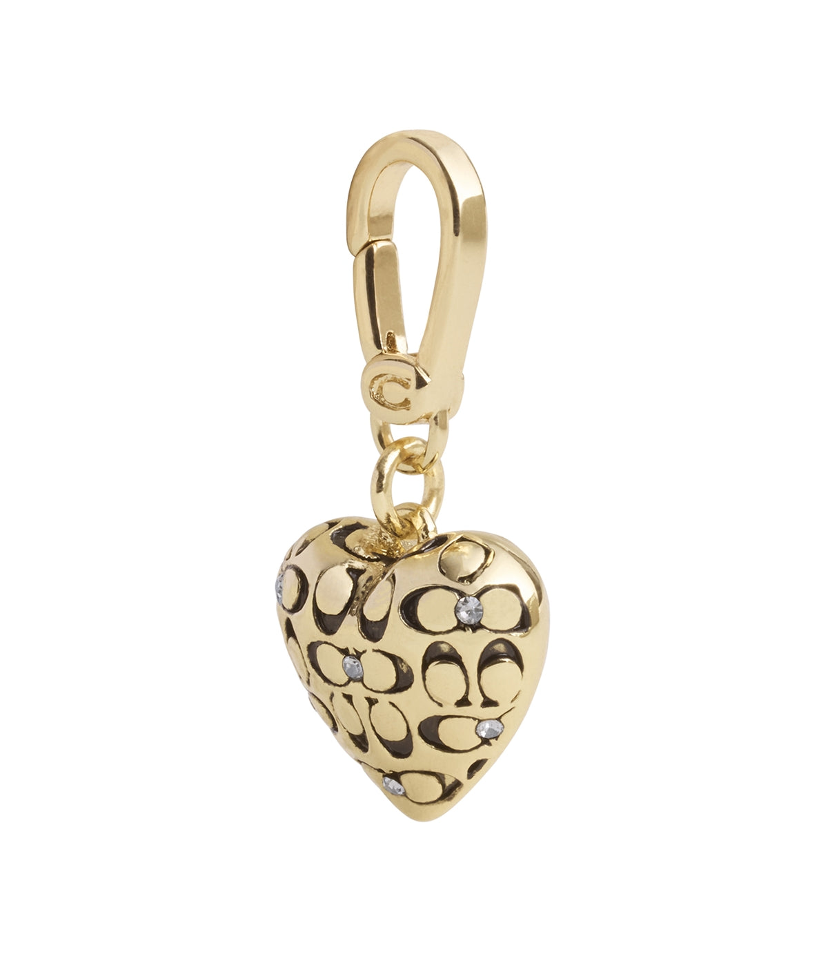Coach Gold Quilted C Heart Charm