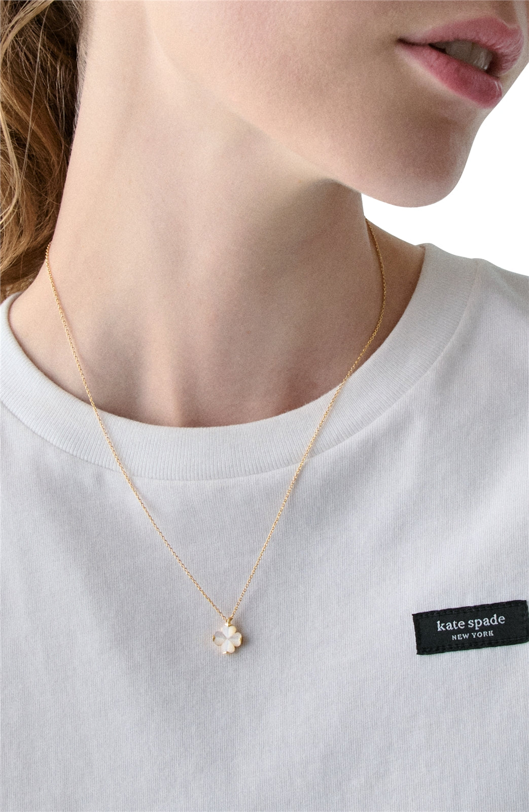 Kate Spade New York Gold Spade Flower Mother of Pearl Necklace