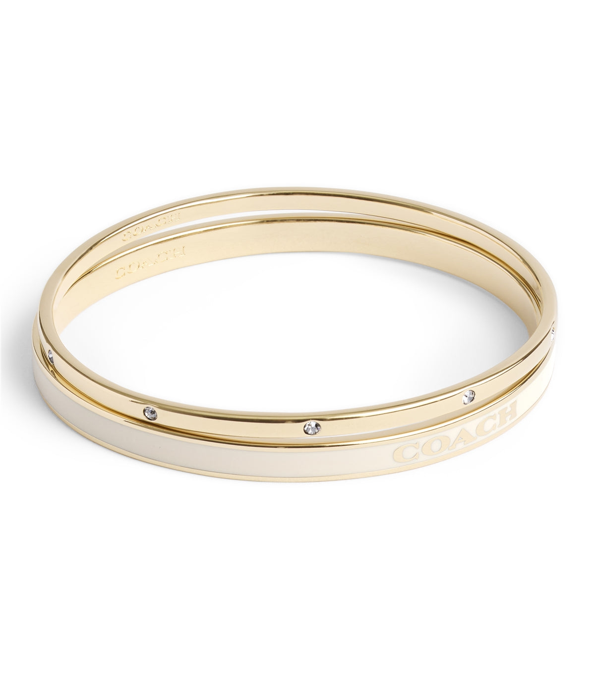 Coach Gold White Bangle Duo Set